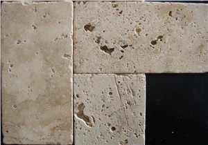 Walnut Travertine Tumbled Pavers