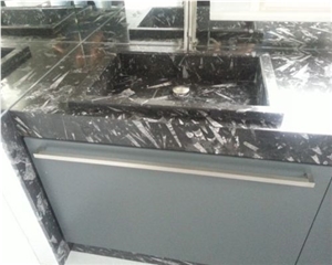 Fossil Black Limestone Bathroom Vanity Top