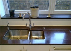 Nero Assoluto Granite Kitchen Countertop, Absolute Black Granite Kitchen Countertops