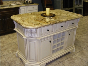 Giallo Crystal Granite Island Countertop