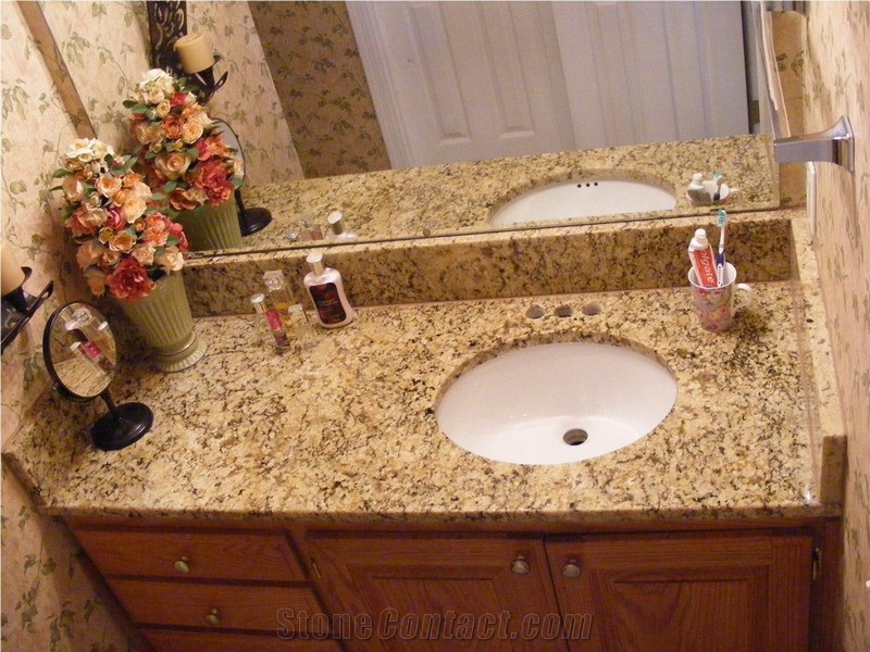 Giallo Santa Cecilia Granite Bathroom Top
