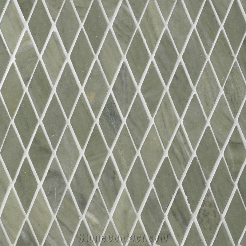 Verde Laguna Marble Rombo Mosaic Tiles