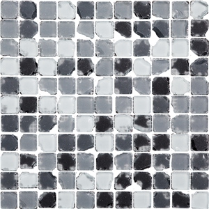 Blend Collection Tumbled Black Mist Glass Mosaic Blend Collection Tumbled Black Mist Glass Mosaic