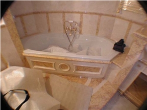 Bath Design with Crema Marfil Marble and Crema Valencia Marble Bath Design with Crema Marfil Marble and Crema Valencia Marble
