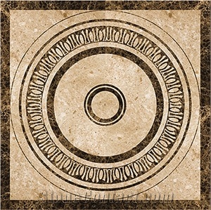 Cappuccino Marble, Dark Emperador Marble Medallion