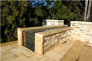 Malibu Inca Limestone with Hand Chiseled Edges Wall Coping