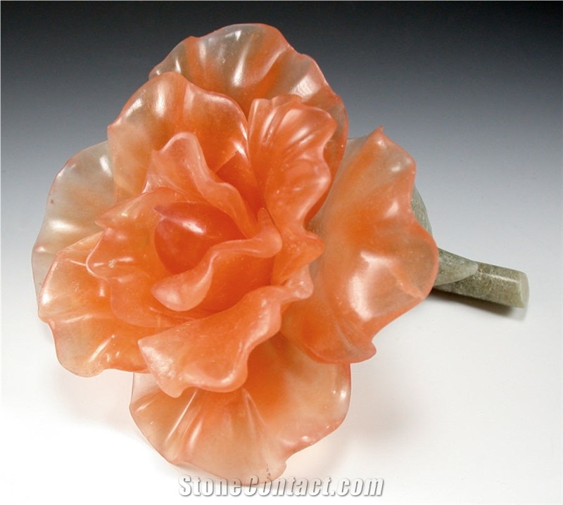 Translucent Orange Alabaster Sculpture