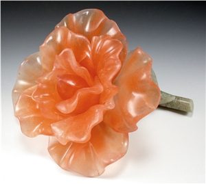 Translucent Orange Alabaster Sculpture