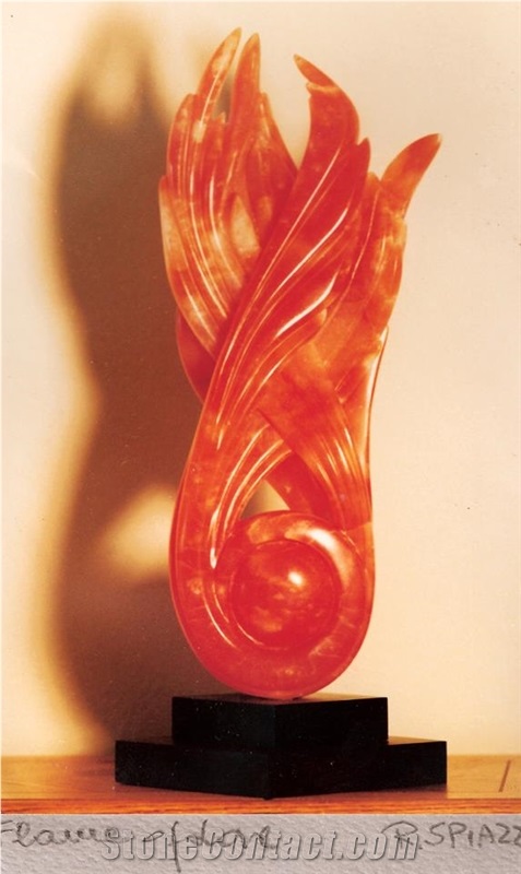 Translucent Orange Alabaster Sculpture