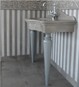 Grey Foussana Limestone Vanity Top, London Consolle