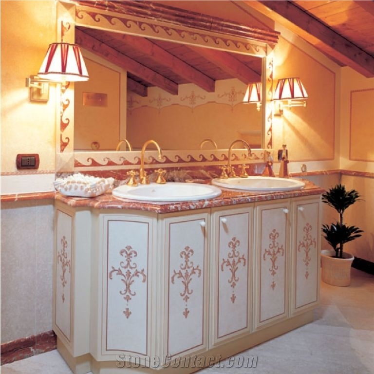 Rosso Francia Classico Red Marble Bathroom Countertops