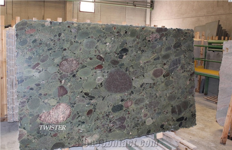Twister Green Granite Slabs