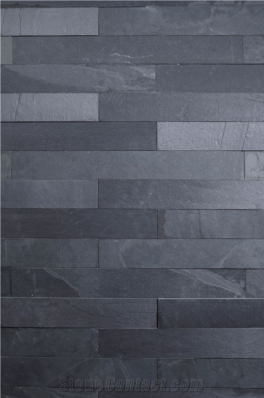 China Black Slate Stacked Wall Stone