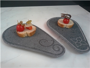 Italian Grey Basalt Plate, Grey Basalt Plates Italian Grey Basalt Plate, Grey Basalt Plates