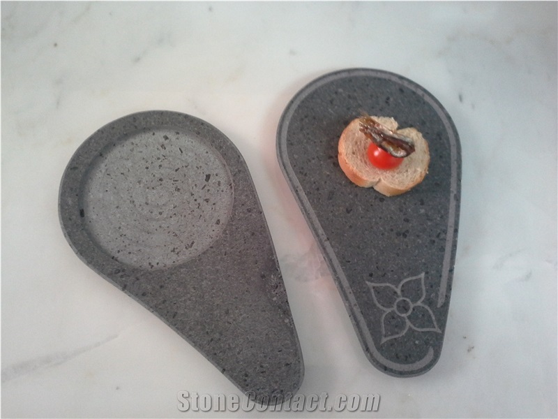 Italian Grey Basalt Plate, Grey Basalt Plates
