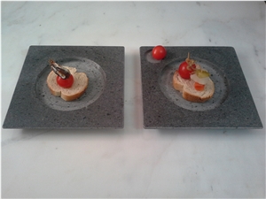 Italian Grey Basalt Plate, Grey Basalt Plates