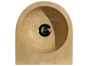 Westend Travertine Wash Basin, Classic Beige Travertine Wash Basin