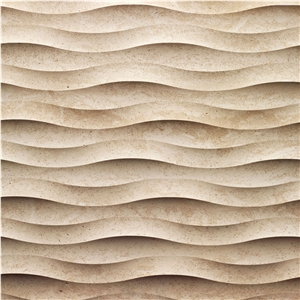 Natural Stone 3d Decor Wall Art Panels, Beige Limestone Relief & Etching