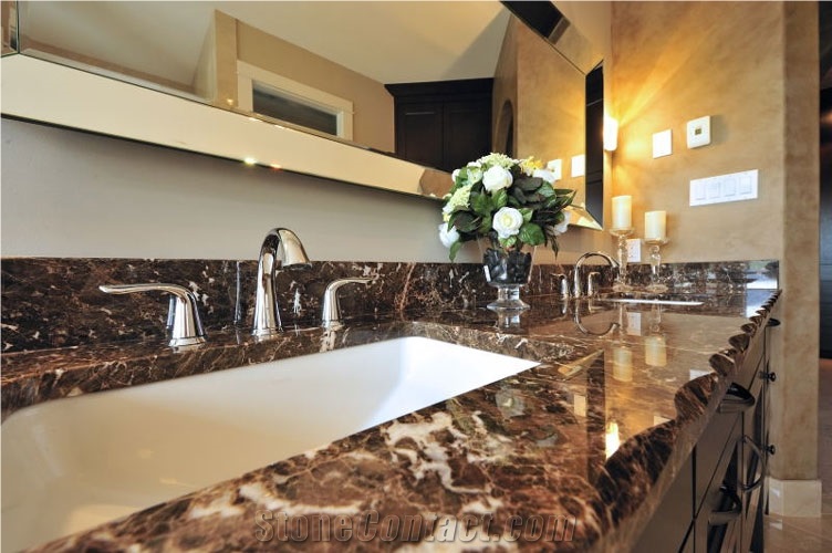 Emperador Dark Gold Marble Bath Top