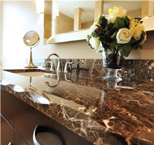 Emperador Dark Gold Marble Bath Top