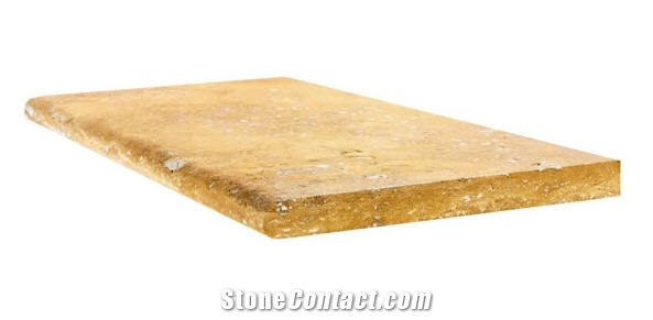 Gold Travertine Tumbled Pool Coping