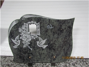 Popular Granite Memorials Plaques(Owned Factory), Imported Green Granite Memorials
