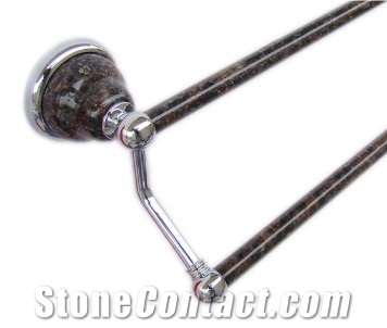 Granite Double Towel Bar Tan Brown,Stone Finish, Tan Brown Granite Bath Accessories