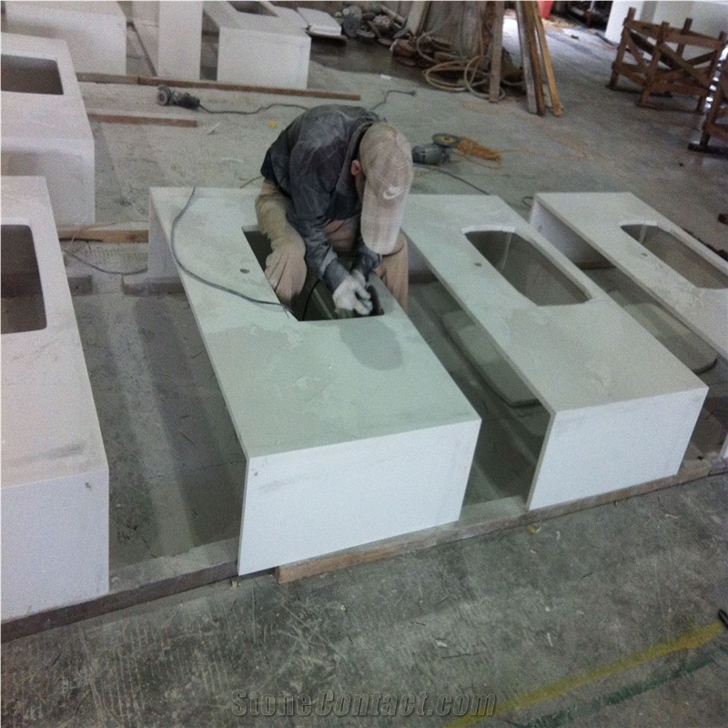 Ice Crystal Engineered Quartz Stone Kitchen Countertops