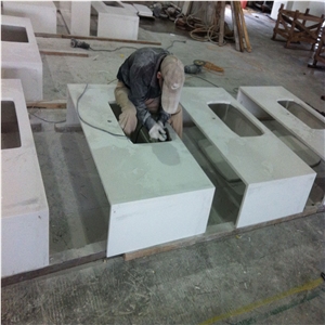 Ice Crystal Engineered Quartz Stone Kitchen Countertops