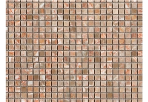 Antic Red 1x1cm Mosaic, Red Agate Marble Mosaic