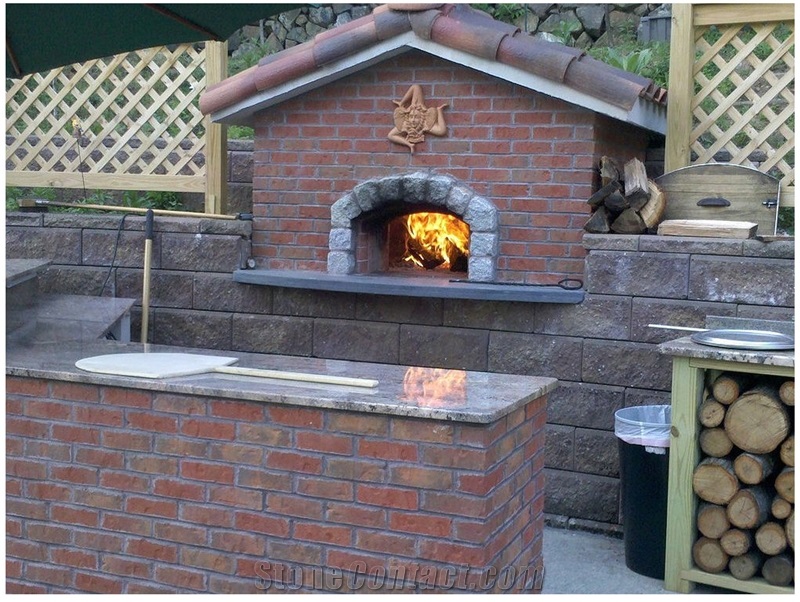Custom Brick Oven with Granite Countertop