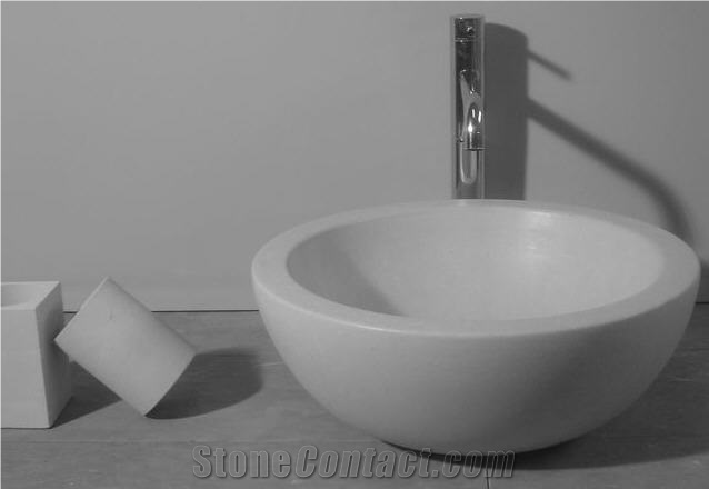 Bianco Neve Marble Vessel Sink