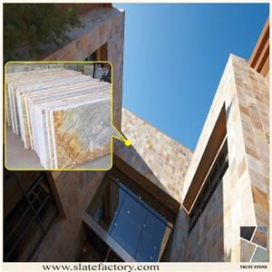 Golden Quartzite Stone Tile, China Yellow Quartzite