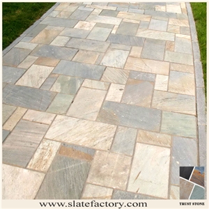 Golden White Quartzite Floor Tiles, China Beige Quartzite