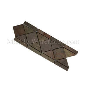Indian Multicolor Slate Mosaic Border