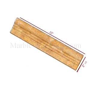 Yellow Travertine Chair Rail 2 1/2"X12"