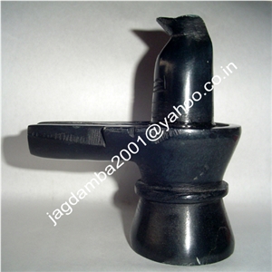Black Marble Pinddi Shivling, Black Soapstone Sculpture & Statue