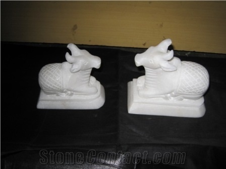 Marble Nandi for Shivling, Nandi Marble Artifacts