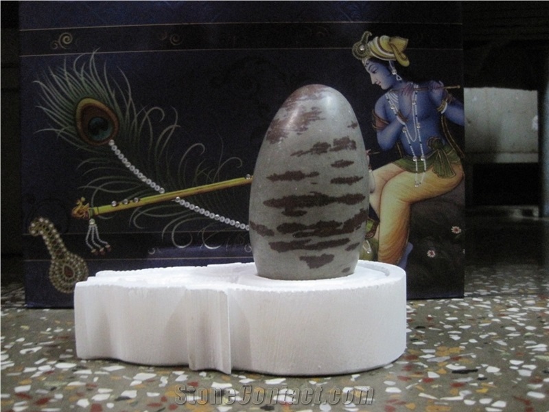 Marble Shivling Nandi Statue Idol, Shiva Lingam Brown Marble Statues