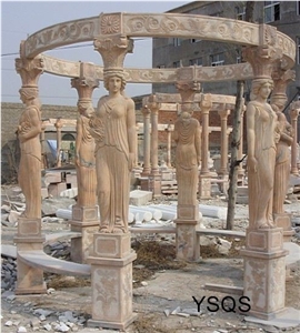 Garden Stone Carving Gazebo, Red Marble Gazebo Garden Stone Carving Gazebo, Red Marble Gazebo