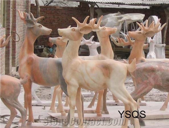 Life Size Animal Deer Marble Sculptures