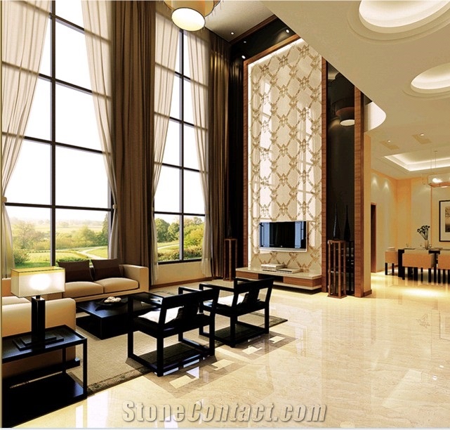 Amasya Beige Laminated Marble Tiles, Turkey Beige Marble