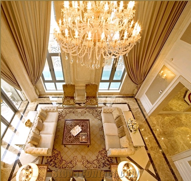 Imperial Light Laminated Marble Tiles, China Light Emperador Marble