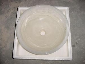 Pure White Onyx Basin, Afghan Onyx Sinks, Afghanistan White Onyx Sinks