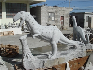 Dinosaur Stone Sculpture, White Granite Animal Sculpture Dinosaur Stone Sculpture, White Granite Animal Sculpture