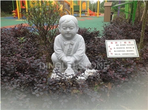 Granite Human Garden Sculpture, White Granite Sculptures