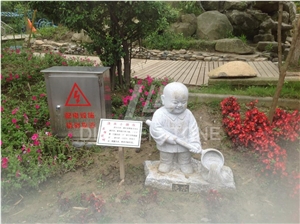 Granite Human Garden Sculpture, White Granite Sculptures