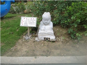 Granite Human Garden Sculpture, White Granite Sculptures