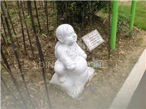 Granite Human Garden Sculpture, White Granite Sculptures