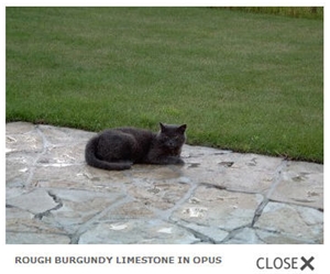 Rough Burgundy Limestone in Opus Pattern Rough Burgundy Limestone in Opus Pattern